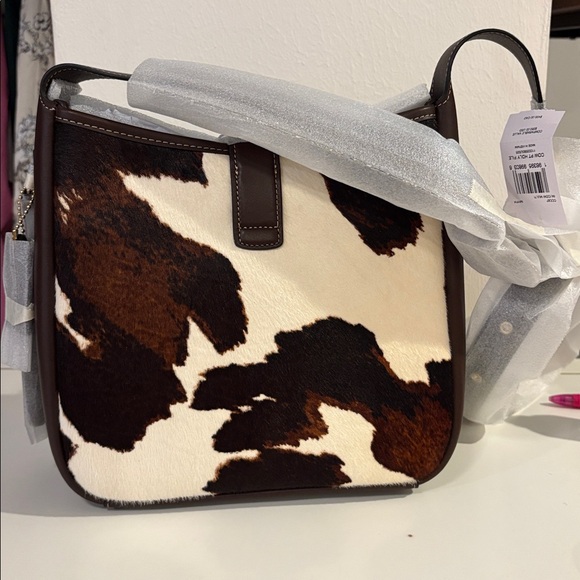 Coach Hadley Crossbody Bag - Brown and White Cow Print - Picture 6 of 8